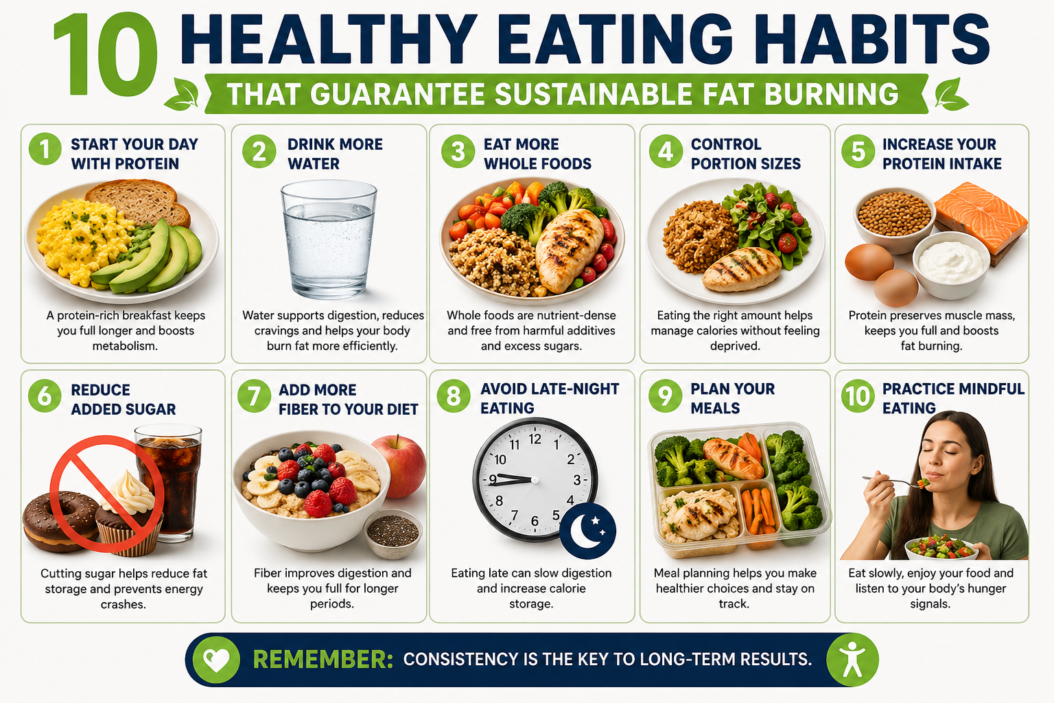 Read more about the article 10.   Healthy Eating Habits That Guarantee Sustainable Fat Burning